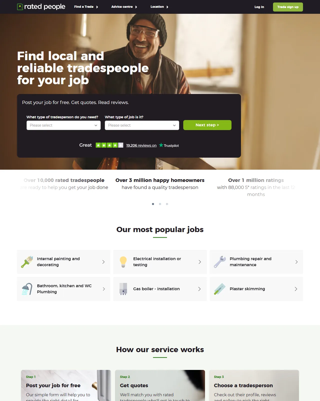 Tradesmen website example